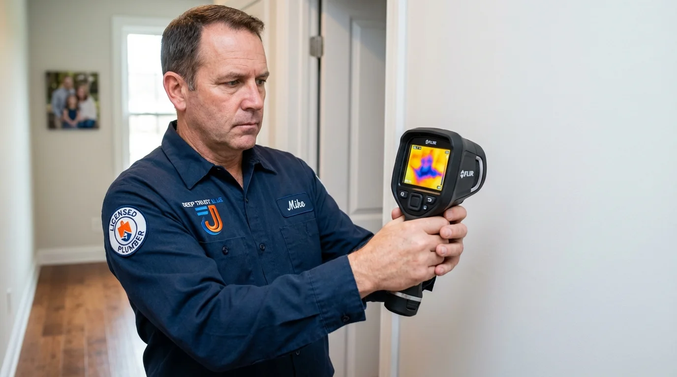 Thermal imaging leak detection by Johns Plumbing LLC in New Plymouth